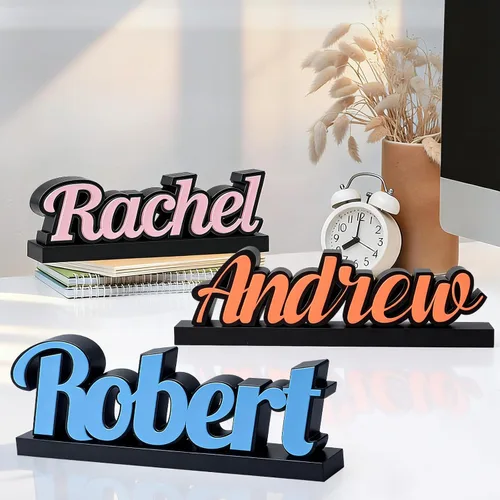 Miniatura 2 de Placa de nombre personalizada para escritorio Placa de nombre de escritorio impresa en 3D personalizada Decoración de oficina para mujeres