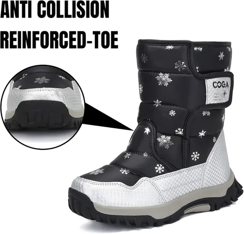 Miniatura 3 de Mishansha - Botas de nieve para niñas, niños niños pequeños niños grandes invierno, cálidas, impermeables, antideslizantes, anti colisión, corte
