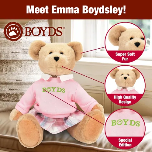 Miniatura 3 de Enesco Boyds Bears Emma Boydsley - Oso de peluche de 45 aniversario, peluche suave coleccionable de alta calidad para edades de 1 en adelante
