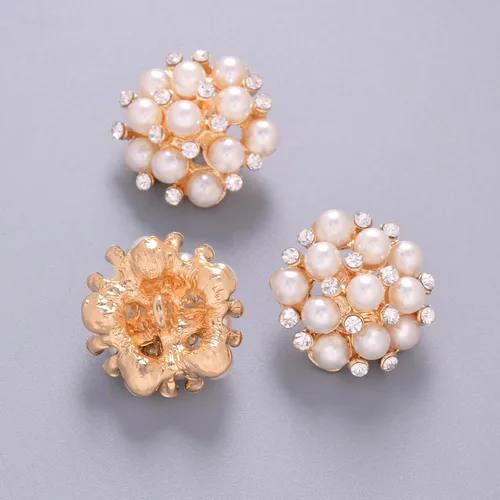 Miniatura 5 de Jerler 10 piezas de botones de diamantes de imitación de perlas adornos de cristal coser en botones de ropa