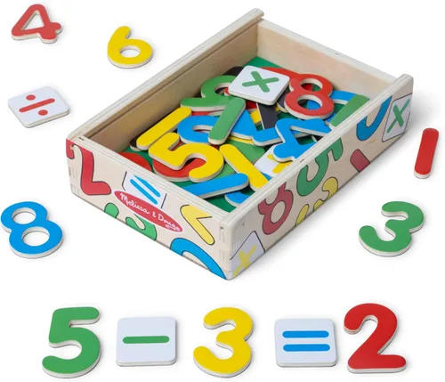 Melissa & Doug 37 imanes de números de madera en una caja