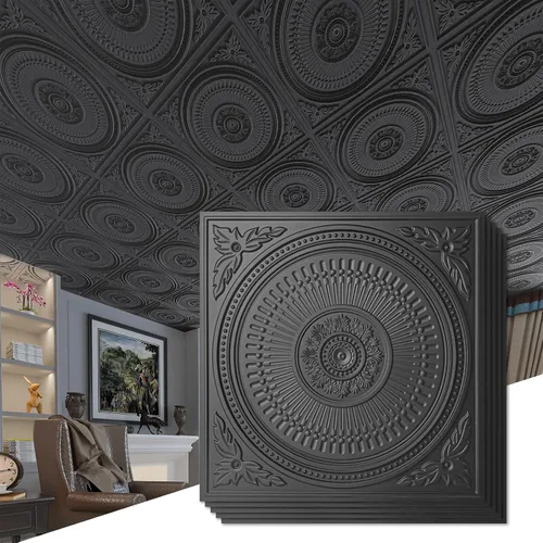 Miniatura 2 de Art3d Paquete de 12 azulejos de techo colgantes de 2 x 2 pies, paneles de techo de PVC decorativos de fácil instalación para interiores de cocina