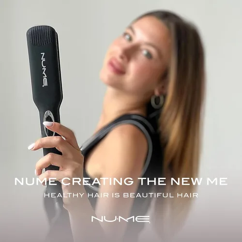 Miniatura 7 de NuMe Megastar X - Plancha de turmalina para el cabello, plancha plana de 1.75 pulgadas con refuerzo de iones negativos, tira de luz infrarroja