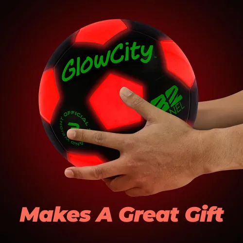 Miniatura 7 de GlowCity Balón de fútbol que brilla en la oscuridad - Tamaños 3, 4, 5 para niños, adolescentes y adultos - Balón de fútbol que se ilumina con 2