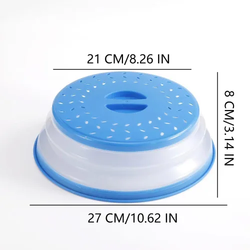 Miniatura 2 de Cubierta plegable antisalpicaduras para microondas, cubierta de plato para microondas con ventilación de vapor (10.5 pulgadas, beige)