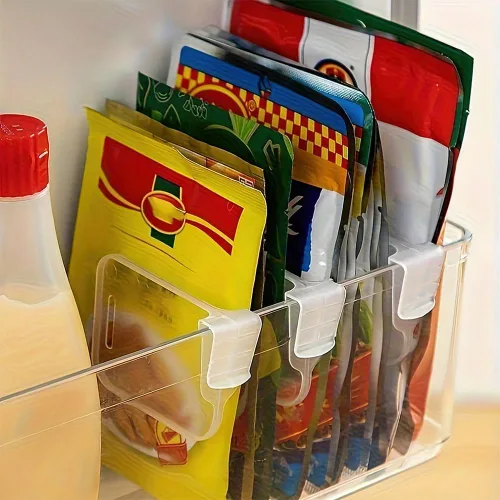 Miniatura 3 de Organizador de 10 congeladores, organizador de refrigerador visible con divisores y asas extraíbles, estante para refrigerador, libremente