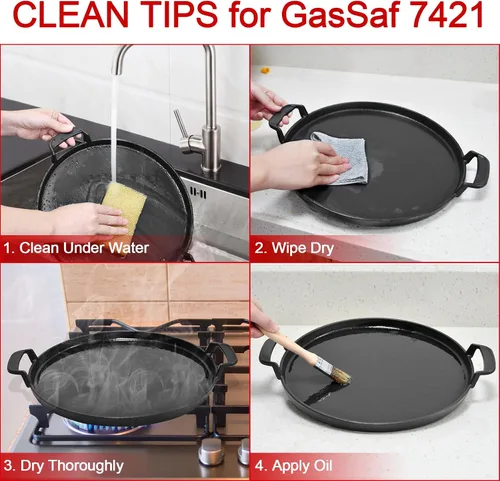 Miniatura 7 de GasSaf 7421 Gourmet BBQ System Plancha para Weber 22 1/2 pulgadas Original Kettle Premium Grills, ahumadores de 22.5 pulgadas, inserto de parrillas