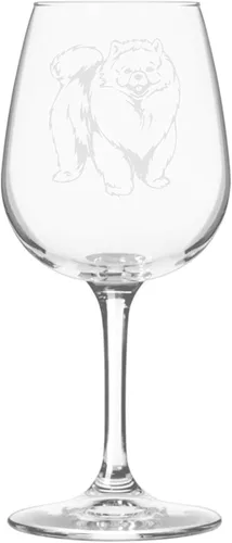 Miniatura 546 de Copa de vino de 12.75 onzas con diseño de perro grabado