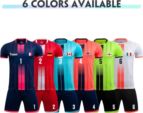 Miniatura 5 de LAIFU Camiseta de fútbol personalizada para niños y adultos, con número de nombre, equipo y logotipo