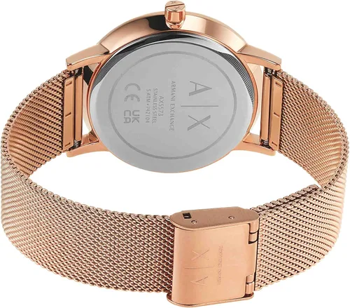 Miniatura 6 de Armani Exchange - Reloj de cuarzo de acero inoxidable con correa de piel para mujer, Malla de acero rosa, Reloj de cuarzo