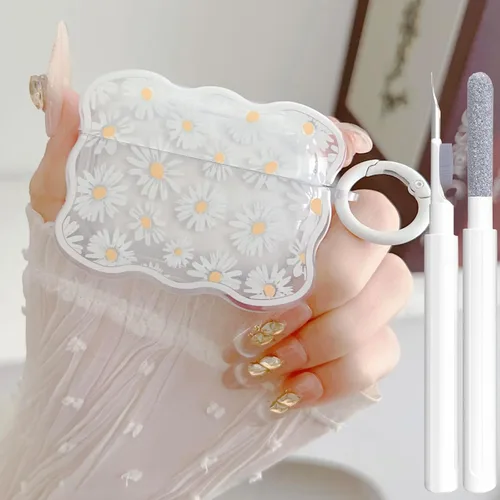Miniatura 11 de Bonita funda transparente para AirPods Pro 2/1 Gen, diseño de lazo 3D femenino, funda protectora y a prueba de golpes de TPU suave Kawaii para Apple