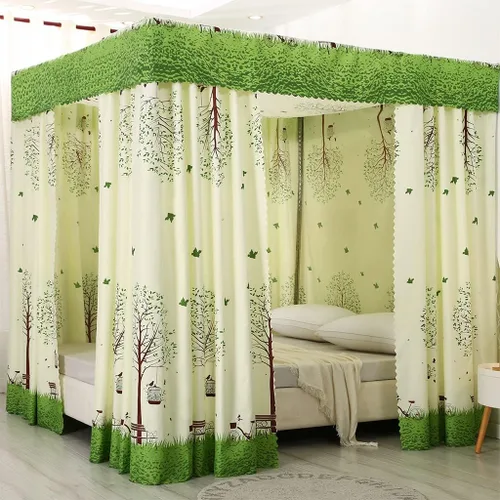 Toldo de cama tipo princesa de 4 postes esquineros de color sólido para cama de niñas para cama de tamaño individual/matrimonial/Queen/King,