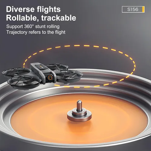 Miniatura 6 de Drone con control remoto de pantalla grande (4.92 pulgadas), mini avión con cámaras duales, 2 baterías, giros de 360°, protección completa de Negro