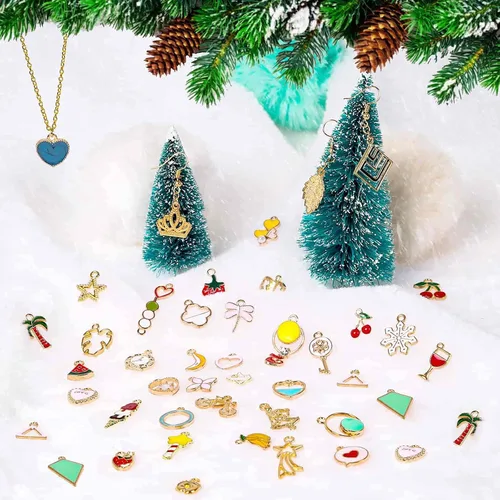 Miniatura 4 de 200 piezas de dijes para hacer joyas, surtidos al por mayor, dijes de metal mixto para pulseras y brazaletes para hacer joyas y manualidades