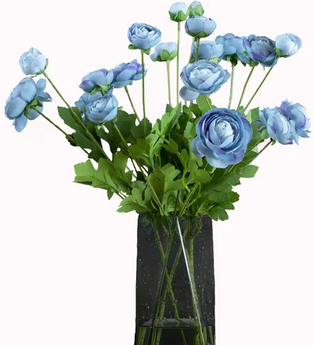 Flores artificiales de seda, ranúnculo, flores falsas, 5 unidades, adecuadas para decoración de núcleos, creación floral de boda, arreglo floral,