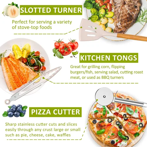 Miniatura 4 de Fungun - Juego de utensilios de cocina de cocina, 35 piezas, utensilios de cocina antiadherentes, juego de espátula, juego de utensilios de cocina