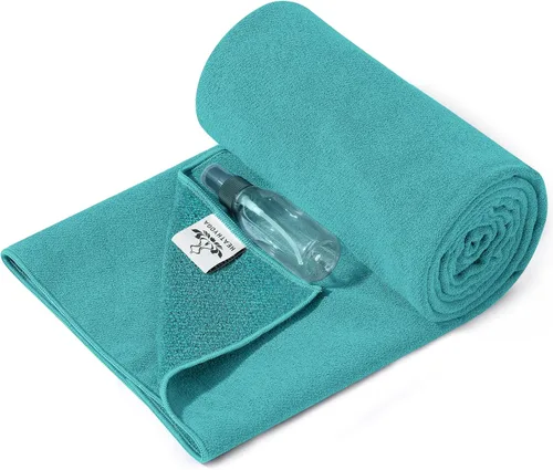 Miniatura 8 de Heathyoga Toalla de Esterilla de Yoga Antideslizante para Yoga Caliente con Agarre de Silicona y Botella de Spray Gratis, 72"X26" Extra Grande