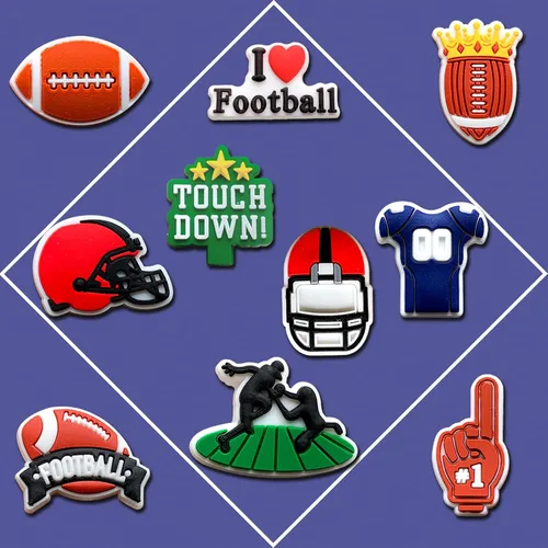 Miniatura 3 de Dijes deportivos para zapatos de cocodrilo, sandalias, pulseras, decoración, béisbol, sóftbol, fútbol, baloncesto, fútbol, natación, cocodrilo
