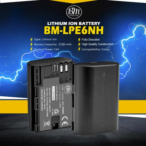 Miniatura 2 de BM Premium LP-E6NH - Batería de alta capacidad para Canon EOS R, EOS R5, EOS R6, EOS R6 II, EOS R7, EOS 90D, EOS 60D, EOS 70D, EOS 80D, EOS 5D III