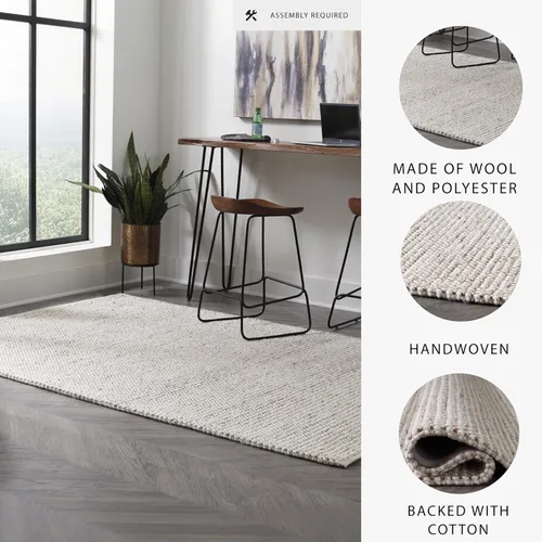 Miniatura 4 de Signature Design by Ashley Jossick - Alfombra neutra de pelo bajo de 7 pies 8 pies x 10 pies, color beige y gris