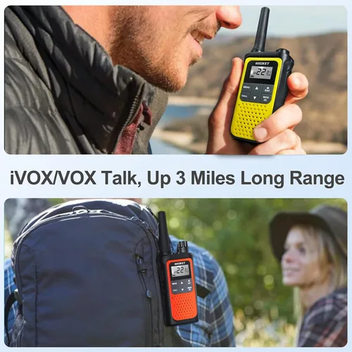Miniatura 4 de NXGKET Walkie Talkies para adultos de largo alcance con alertas meteorológicas NOAA, radios bidireccionales recargables de 2 vías con 22 canales