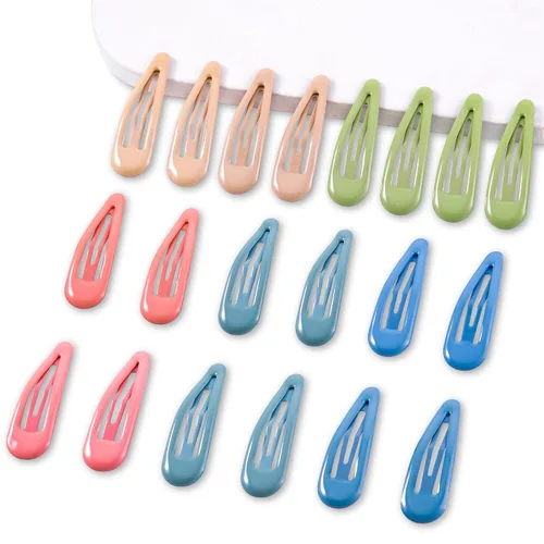 Miniatura 8 de 20 pinzas metálicas para cabello con cierre a presión en forma de gota de agua, pasadores antideslizantes para mujeres, pinzas pequeñas brillantes