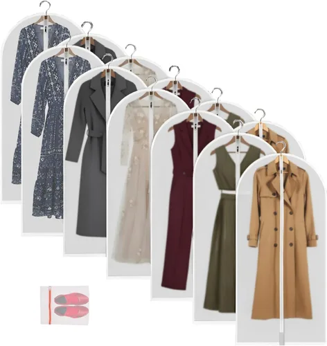 Miniatura 11 de MsKitchen Paquete de 6 bolsas de ropa para colgar ropa (24 x 40 pulgadas), bolsas de traje a prueba de polvo para almacenamiento en armario, fundas