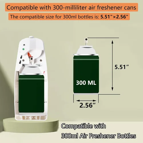 Miniatura 3 de 1 paquete de dispensador automático de ambientador, contenedor de ambientador de aire, adecuado para latas de 5.51 x 2.56 pulgadas, capacidad
