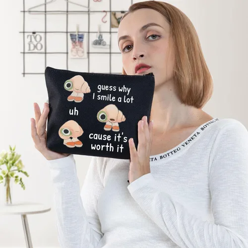 Miniatura 5 de BWWKTOP Marcel Fan - Bolsa de maquillaje cosmética The Shell Animation, regalos inspirados en la animación, adivina por qué sonríe mucho Uh Cause