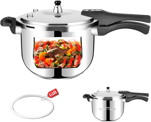 Miniatura 11 de Olla a presión de acero inoxidable de 10 cuartos de galón para todas las estufas, compatible con inducción, grado alimenticio, resistente