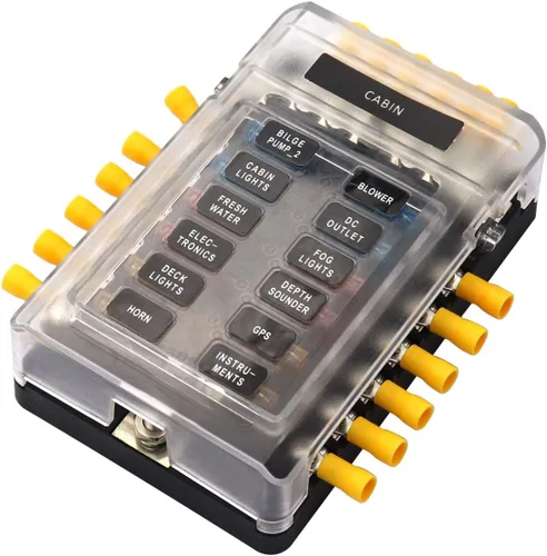 Miniatura 8 de Bloque de fusibles de 6 vías automotriz barco marino coche cámper remolque RV autocaravana caja de fusibles de energía solar 12V - 32V indicador LED