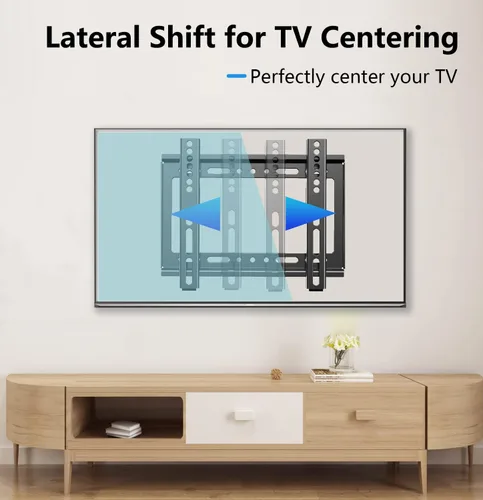 Miniatura 5 de Soportes de pared para TV de perfil bajo fijos para LED de 14 a 43 pulgadas, televisores LCD de pantalla plana de hasta 55 libras, soporte universal