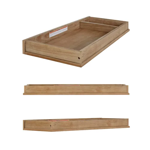 Miniatura 3 de Evolur Mini cambiador en madera de granero – Cambiador de tocador de madera maciza con soportes de seguridad y compartimentos de almacenamiento