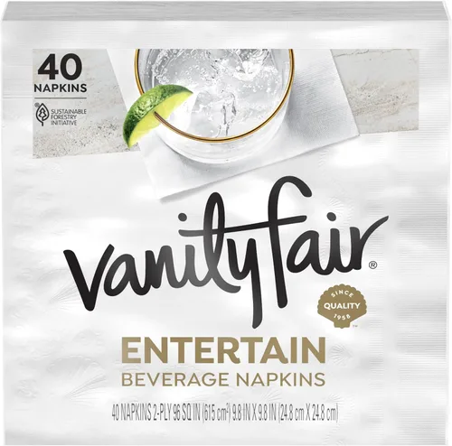 Miniatura 2 de Vanity Fair Servilletas de papel para bebidas Entertain Beverly, 480 unidades, servilletas desechables hechas para entretenimiento y eventos
