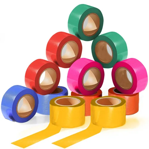 SINGHAL Paquete de 12 cintas de señalización de colores surtidos de 1 pulgada x 3300 pies, marcar varias áreas altamente visibles, no adhesivas