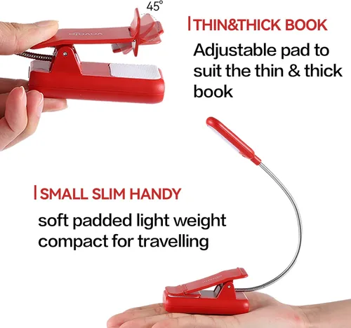 Miniatura 7 de VAVOFO - Luz de lectura recargable para leer en la cama para niños, 7 LED con luz de 9 niveles de blanco cálido y luz diurna, lámpara de cuidado