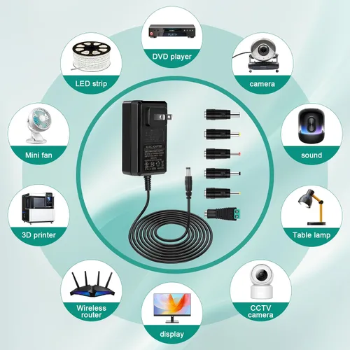 Miniatura 7 de Fuente de alimentación de 24 V con certificación UL, transformador de bajo voltaje de 24 voltios, Paquete de 2 CC 24V 2.5A 60W