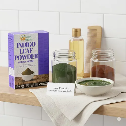 Miniatura 5 de Herbs Botanica Indigo Powder 5.3 oz (150 g) Colorante puro Indigofera Tinctoria para el cabello - Tinte negro natural para cabello y barba