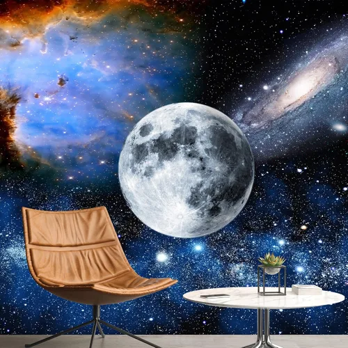 Miniatura 21 de NWT Calcomanía removible para pared, diseño de nube galáctica, estrella, nebulosa, fantasía, ciencia ficción, astronomía y arte espacial, arte