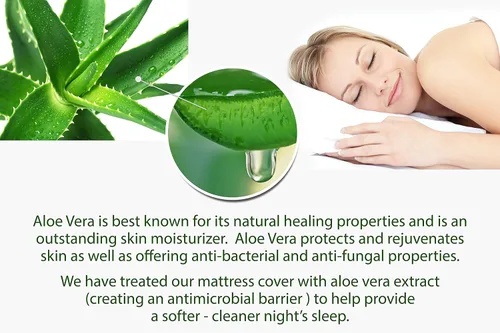 Miniatura 6 de AC Pacific ALOE - Colchón de espuma viscoelástica de lujo, suave, para dormitorio, con extracto de aloe vera, con infusión de tela, tamaño Queen