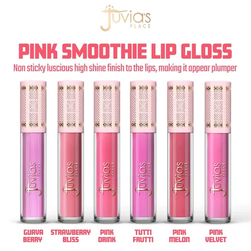 Miniatura 2 de Juvia's Place Smoothie Lip Gloss Pink Velvet - Brillo de labios crema hidratante con tonos rosa y malva - Brillos voluminosos no pegajosos - Brillo