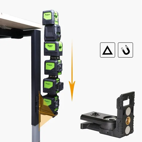 Miniatura 3 de Adaptador de nivel láser en forma de L de nivel láser - Base giratoria magnética Huepar para montaje en pared y techo, alternativa a una rosca