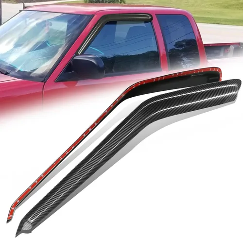 Miniatura 34 de Auto Dynasty 4 piezas viseras de ventana con patrón de fibra de carbono compatibles con Chrysler PT Cruiser 2001-2010, deflectores de ventana