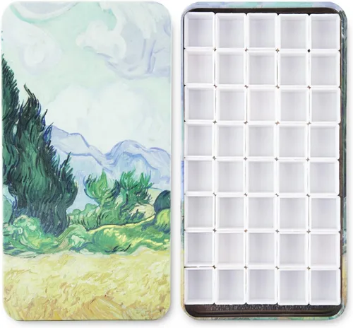 40 piezas de godets vacíos con banda magnética, estuche de paleta de lata de viaje para pintura de acuarela, kits de godets para artistas para Campo