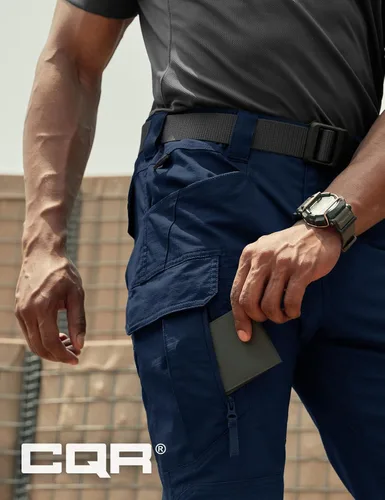 Miniatura 257 de CQR – Pantalones tácticos elásticos tipo cargo para hombre, resistentes al agua, de tela ripstop (antidesgarros), ligeros, ideales para uso diario