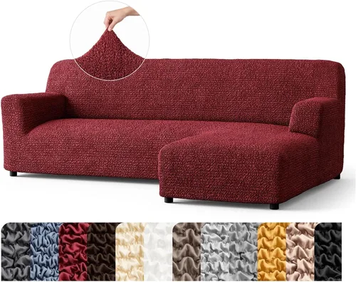 Miniatura 41 de PAULATO BY GA.I.CO. Funda de sofá modular, funda para sofá chaise longue en forma de L, fundas lavables para sofá esquinero, funda elástica de Gris
