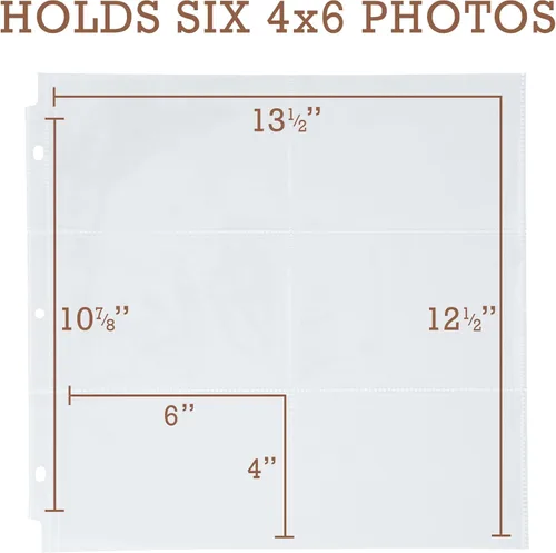 Miniatura 2 de Samsill Scrapbook - 6 páginas de repuesto de bolsillo de 12 x 12 pulgadas, paquete de 50, se adapta a carpetas de 3 anillos y álbumes de fotos de 12