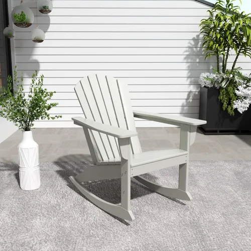 Miniatura 16 de WestinTrends Dylan - Silla mecedora Adirondack de plástico de polietileno para exteriores, color negro