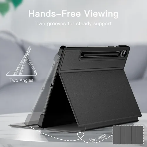 Miniatura 3 de JETech Funda para Samsung Galaxy Tab S9 de 11 pulgadas con soporte para S Pen, funda protectora delgada para tableta, visión multiángulo (negro)