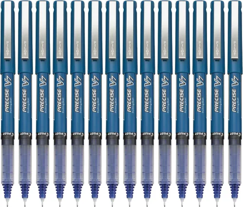 PILOT Precise V7 - Bolígrafos de bola de punta fina de 1/32 de pulgada (0.7mm), tinta azul líquida, paquete de 14 (15415)
